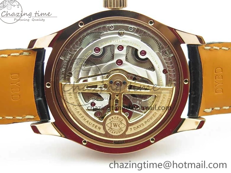 MIROTIME 0307 Elegant Portugieser Perpetual Calendar IW503302 RG V9F 1:1 Best Edition Gray Dial on Black Leather Strap A 7096